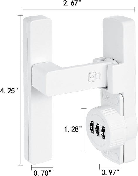 90 Degree Barn Door Lock Mechanical Password Flip Latch 3 Digit Combination Keyless Privacy For Windows Garden Cabinets Bathroom Sliding White Door Lo