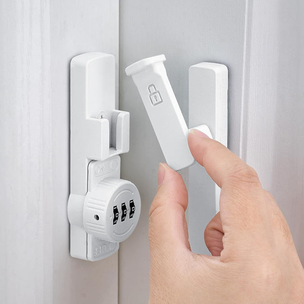 90 Degree Barn Door Lock Mechanical Password Flip Latch 3 Digit Combination Keyless Privacy For Windows Garden Cabinets Bathroom Sliding White Door Lo