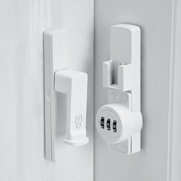 90 Degree Barn Door Lock Mechanical Password Flip Latch 3 Digit Combination Keyless Privacy For Windows Garden Cabinets Bathroom Sliding White Door Lo