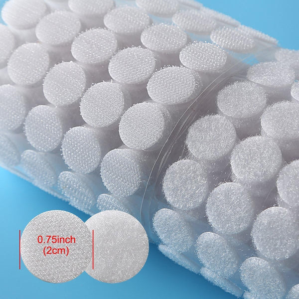 1000Pcs Hook And Loop Dots 3/4 In Diameter Sticky Back Heavy Duty Self For School Classroom(White) Adhesive Tapes