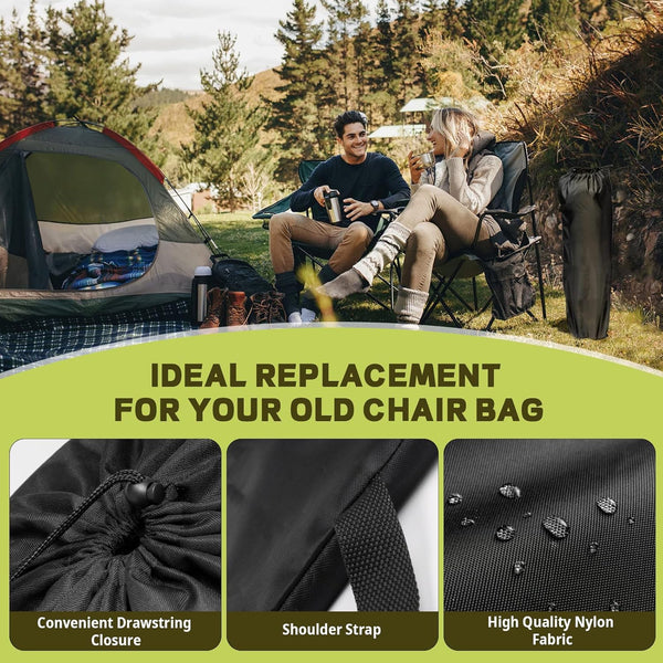 Camping Chair Replacement Bag For Coleman Portable Folding Carry With Shoulder Strap Protective Carrying Travel Outdoor Sports Black (Chair Is Not Inc