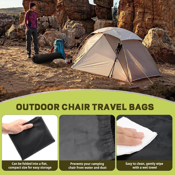 Camping Chair Replacement Bag For Coleman Portable Folding Carry With Shoulder Strap Protective Carrying Travel Outdoor Sports Black (Chair Is Not Inc