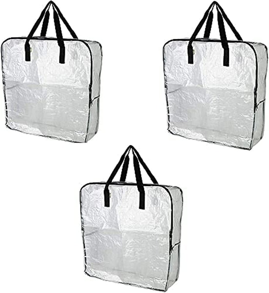 Dimpa 3 Pcs Extra Large Storage Bag Clear Heavy Duty Bags Moth And Moisture Protection Storage Bags