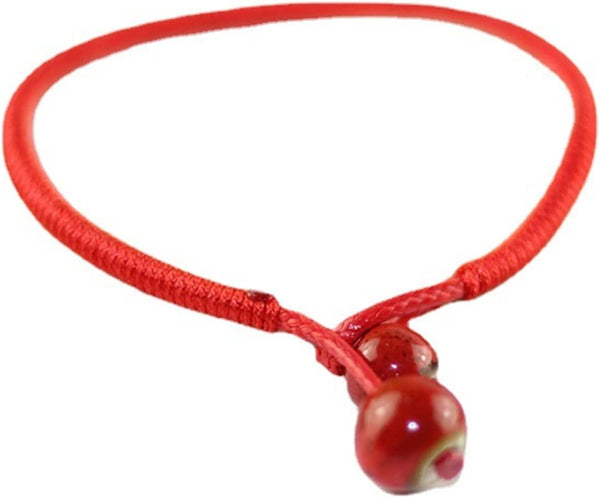 Men Women Lucky Ceramic Bead Red String Bracelet Hand Braided Bangle Durable And Useful Charms & Charm Bracelets