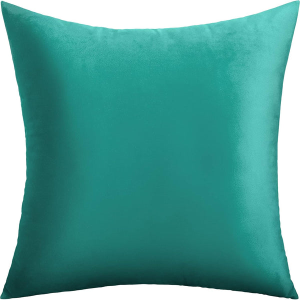 Not Fade Velvet Soft Solid Decorative Throw Pillow Covers Square Cushion Case For Sofa Bedroom Car 18 X Inch 45 Cm Aqua Green Pillow Cases