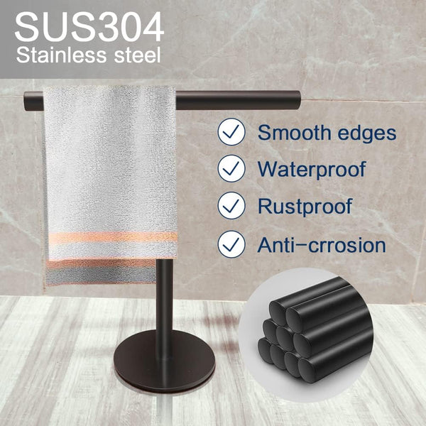 Hand Towel Holder Stand For Bathroom Vanity Countertop Matte Black Shape Bar Rack Kitchen Paper Towel Holders