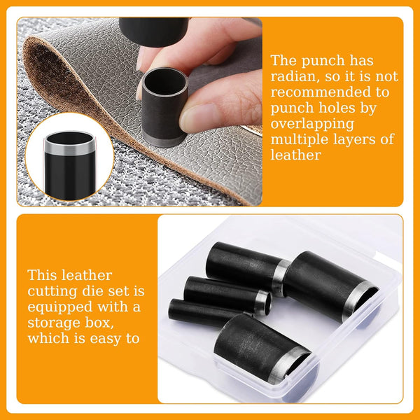 5 Sizes Round Hole Punch Set For Leather Craft Diy Hole Punches