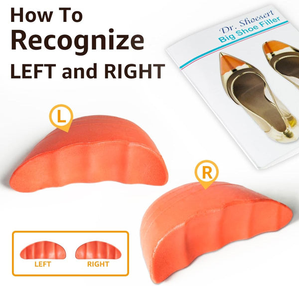 Dr. Scholl's Shoe Filler Inserts Toe Cushions For Better Fit 2 Pairs Orange Round Insoles & Shoe Inserts