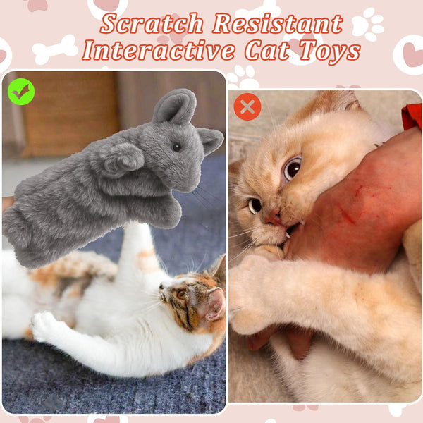 Cat Wrestling Toy Puppet Mouse Puppets Enrichment Toys For Bored Indoor Cats Safe Glove Hand Interactive (Mouse) Cat Toys