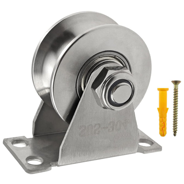 Groove Wheel Pulley Stainless Steel Block Super Silent Single For Diy Gym Equipmentsliding Gate Detachable Duplex Bearing With Mounting Screws And Exp