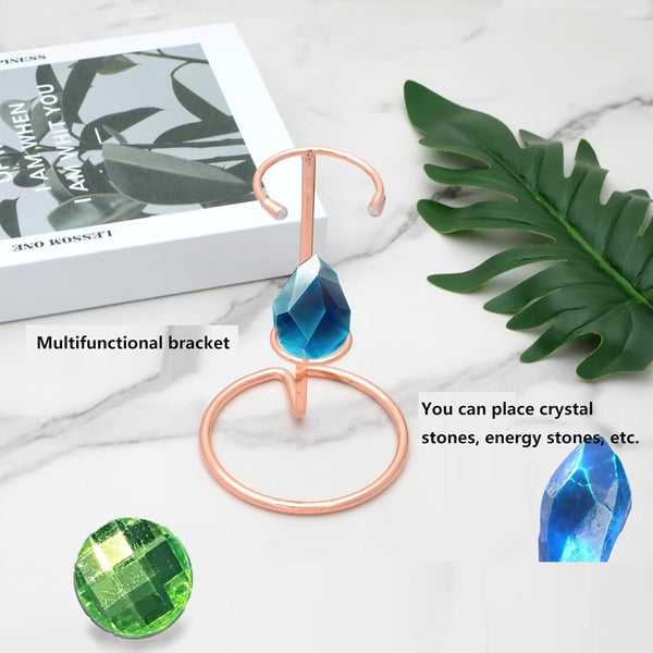 4 Small Crystal Rod Iron Gemstone & Mineral Holder (Large Silver) Display Stands