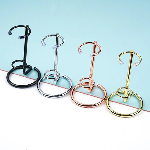 4 Small Crystal Rod Iron Gemstone & Mineral Holder (Large Silver) Display Stands