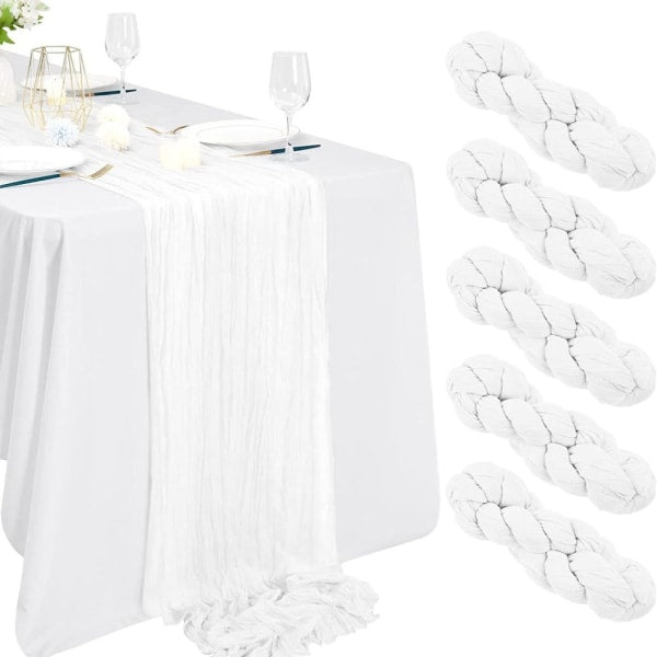 Light Green Cheesecloth Table Runner Loose Woven Table Runners