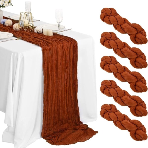 Light Green Cheesecloth Table Runner Loose Woven Table Runners