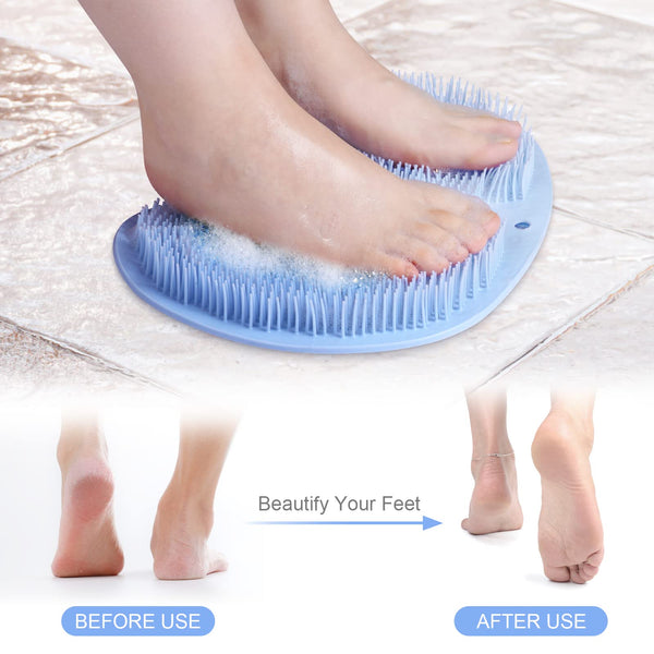 Foot Scrubber For Shower Cleaning Massage Mat With Non Slip Suction Cups And Bathroom (Blue) Foot Creams & Treatments