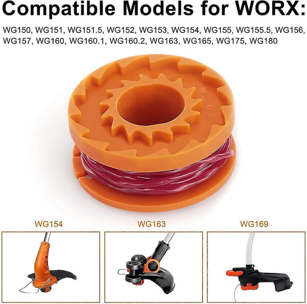 12 Pack Trimmer Line For Worx 20V Trimmers Durable Replacement Spool Pool Cover And Edge Improved Cutting Speed String Trimmers