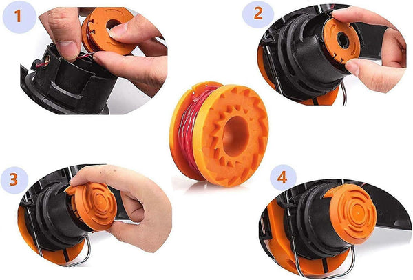 12 Pack Trimmer Line For Worx 20V Trimmers Durable Replacement Spool Pool Cover And Edge Improved Cutting Speed String Trimmers