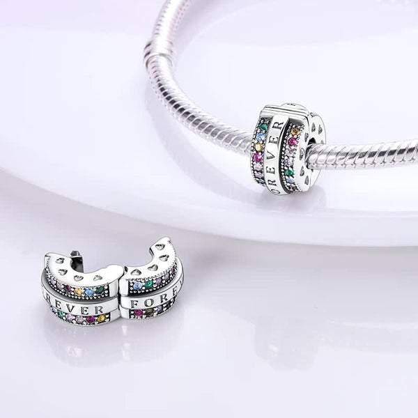 925 Sterling Silver Clip Charms Safety Chain Silicone Stopper Bead Fit Jewelry Making For Bracelet T Diy Ptc512 Craft Beads
