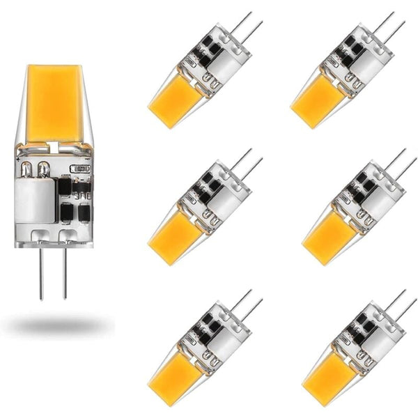 G4 Led Bulbs 6 Pack 5W Warm White 3000K Compatible With Halogen Ac/Dc 12V No Flicker 360 Beam Angle Light Bulbs