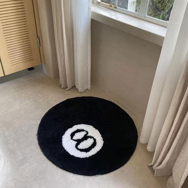 Black Carpet Billiard Ball Mat 8 Soft & Fluffy Bedroom Decoration Circle For Living Room Home 80*80 Table Cloths