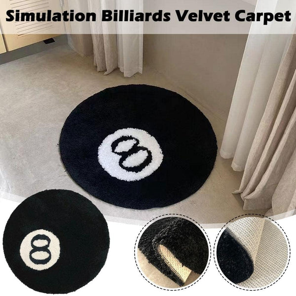 Black Carpet Billiard Ball Mat 8 Soft & Fluffy Bedroom Decoration Circle For Living Room Home 80*80 Table Cloths