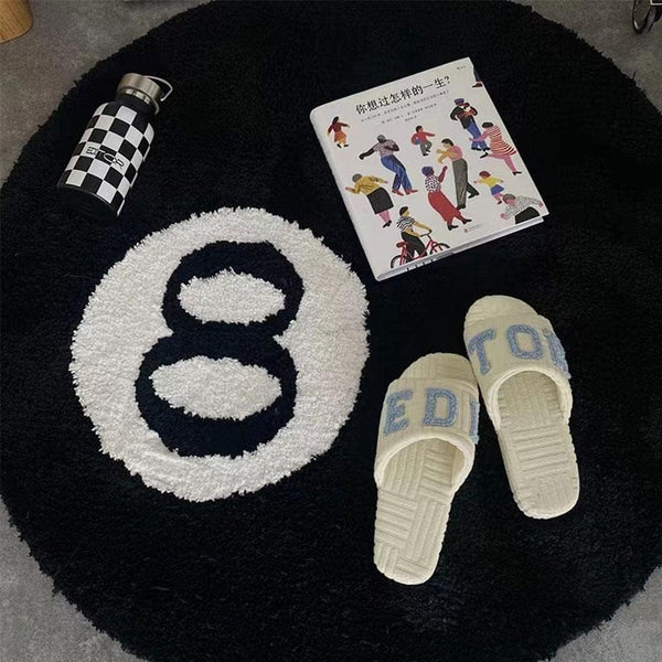 Black Carpet Billiard Ball Mat 8 Soft & Fluffy Bedroom Decoration Circle For Living Room Home 80*80 Table Cloths