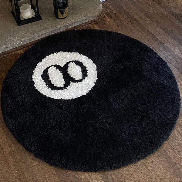 Black Carpet Billiard Ball Mat 8 Soft & Fluffy Bedroom Decoration Circle For Living Room Home 80*80 Table Cloths