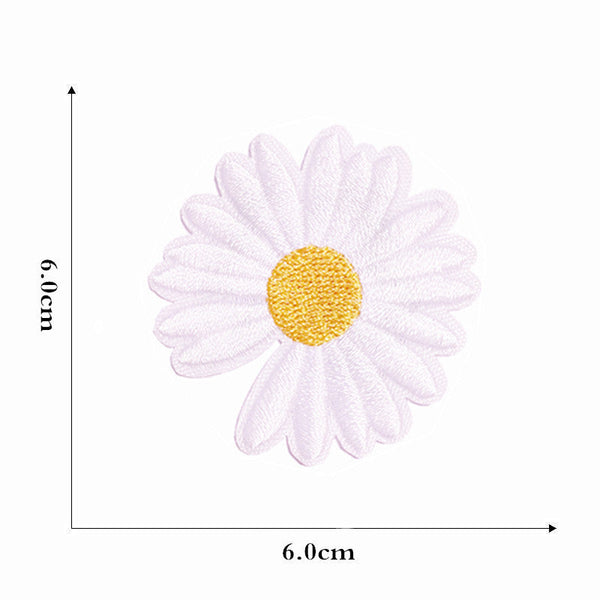 12 Pieces Embroidered Patches Iron On Fabric Sew Floral Pattern Mini Sunflower For Clothes Jeans Hat Backpacks Other Sewing