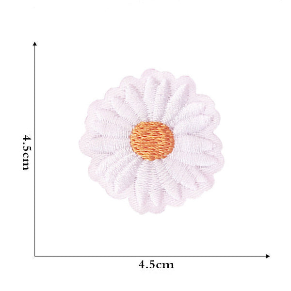 12 Pieces Embroidered Patches Iron On Fabric Sew Floral Pattern Mini Sunflower For Clothes Jeans Hat Backpacks Other Sewing