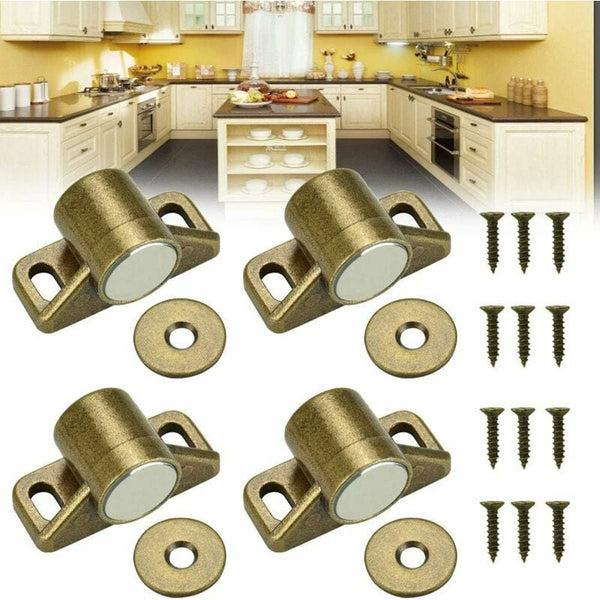 4 Pack Zinc Alloy Magnetic Cabinet Door Catch Closer With Screws Door Locks & Lock Mechanisms