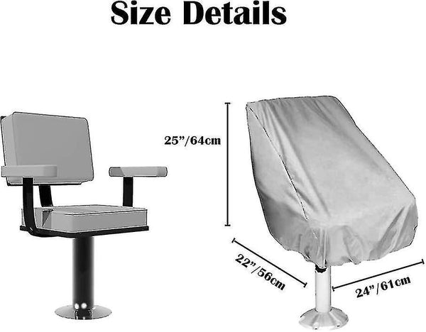 Outdoor Waterproof Chair Covers 2 Pack For Pontoon Boat Bench Protector Oxford Fabric Compatible With Pedestal Captain Slipcovers