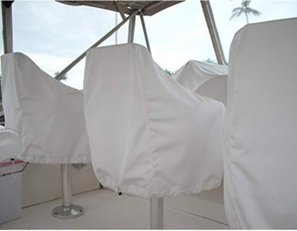 Outdoor Waterproof Chair Covers 2 Pack For Pontoon Boat Bench Protector Oxford Fabric Compatible With Pedestal Captain Slipcovers