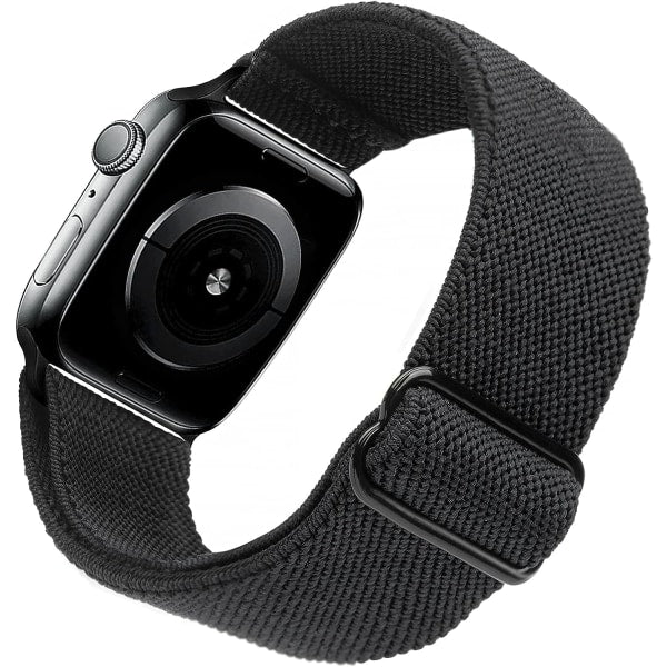 Compatible With Apple Watch Band 41Mm 40Mm 38Mm Adjustable Stretchy Sport Strap For Men Women Black Watch Bands