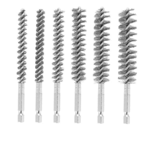 6 Piece Stainless Steel Wire Brush Set For Drills 8Mm 19Mm Wire Brushes