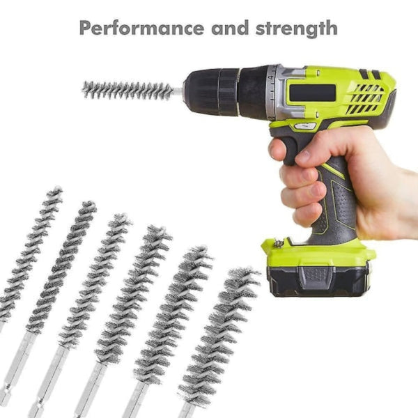 6 Piece Stainless Steel Wire Brush Set For Drills 8Mm 19Mm Wire Brushes