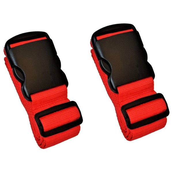 Red Luggage Straps 2 Pack With Metal Tags Adjustable Suitcase Set Other Luggage