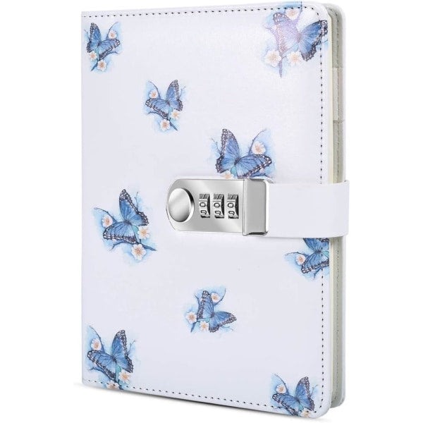 A5 Creative Password Journal With Lock Pu Leather Diary Combination For Notebook Locking Time Book (Style 1) Diaries Journals
