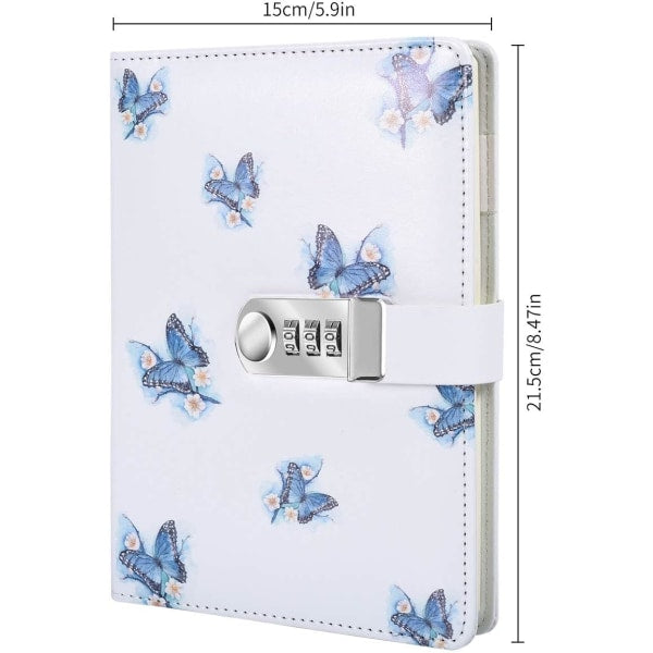 A5 Creative Password Journal With Lock Pu Leather Diary Combination For Notebook Locking Time Book (Style 1) Diaries Journals