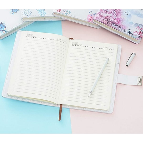 A5 Creative Password Journal With Lock Pu Leather Diary Combination For Notebook Locking Time Book (Style 1) Diaries Journals