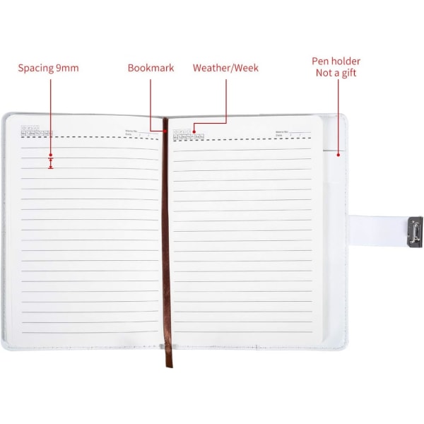 A5 Creative Password Journal With Lock Pu Leather Diary Combination For Notebook Locking Time Book (Style 1) Diaries Journals