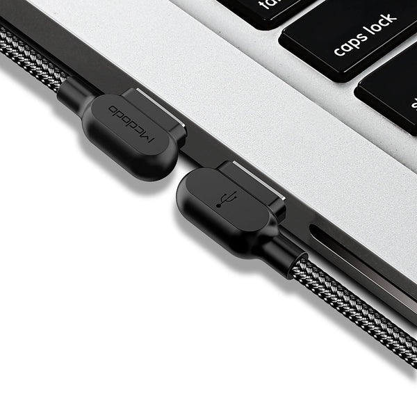 Compatible With Apple Mcdodo Ca 4673 Angled Lightning Cable 1.8M 2A Fast Charging Led Iphone Ipad Black Cables & Adapters