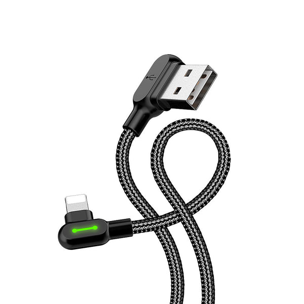 Compatible With Apple Mcdodo Ca 4673 Angled Lightning Cable 1.8M 2A Fast Charging Led Iphone Ipad Black Cables & Adapters