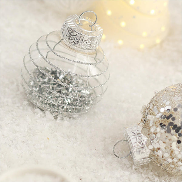 25 White Christmas Tree Ornaments Balls Shatterproof & Reusable Seasonal Decorations