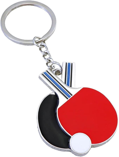 Table Tennis Racket Keychain Sports Holder Bag Ornament Keyrings