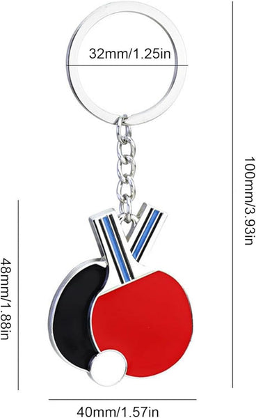 Table Tennis Racket Keychain Sports Holder Bag Ornament Keyrings