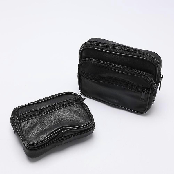 Genuine Leather Men's Waist Bag Pouch Belt Loop Card Holder Wallet With Rfid Blocking Waist Packs & Bags