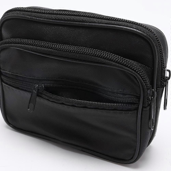 Genuine Leather Men's Waist Bag Pouch Belt Loop Card Holder Wallet With Rfid Blocking Waist Packs & Bags