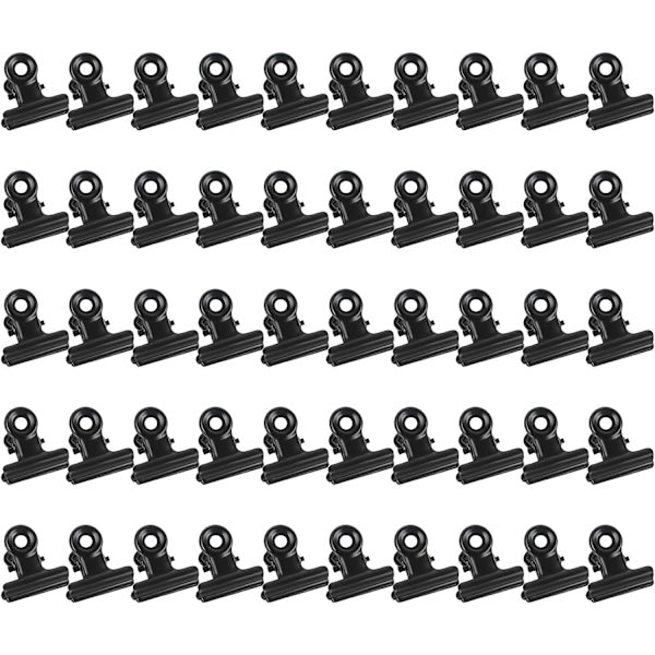 Bulldog Clip Hinged Metal Clips 22Mm Strong Spring Black For Files Bags Photos 50 Pieces Paperclips