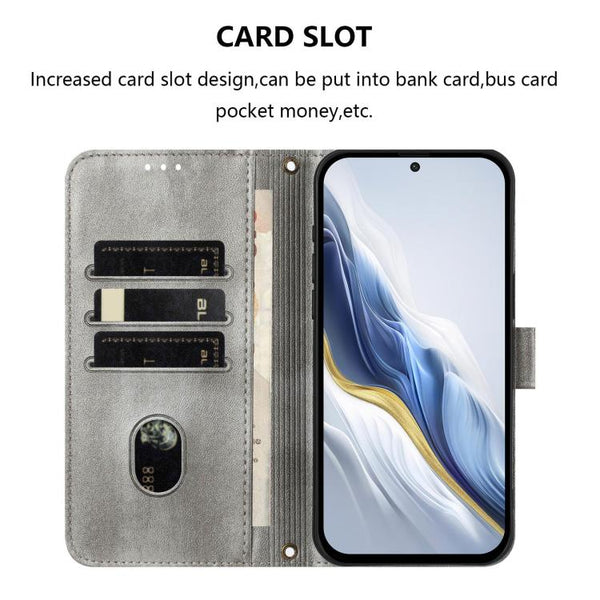 Compatible With Samsung Galaxy A17 5G Case In Grey Retro Leather Stitching Cases Covers & Skins