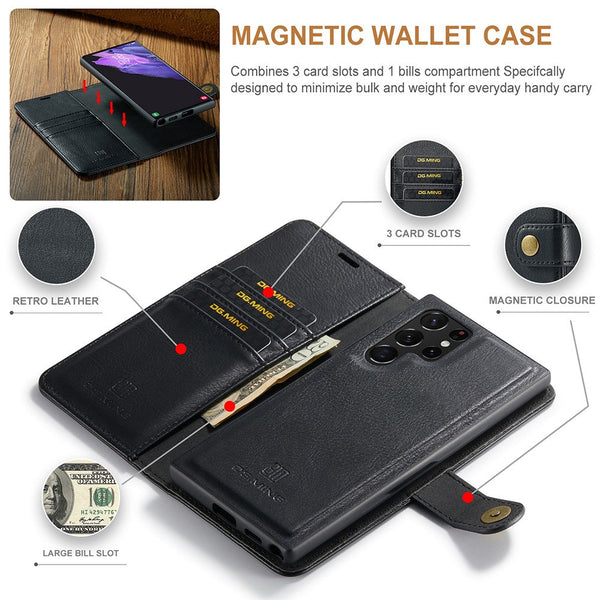Dg.Ming Magnetic Wallet Case Compatible Withsamsung Galaxy S22 Ultra Black In 1 Cases Covers & Skins